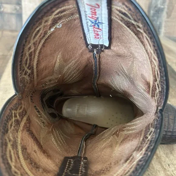 Tony Lama Vintage Caiman Western Cowboy Boots Mens 13 D - Picture 7 of 12